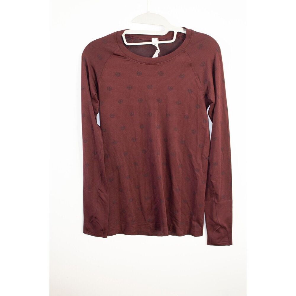 Lululemon Women Swiftly Tech Long Sleeve Shirt 2.0  Yogo Pop Cassis/Black Size 6